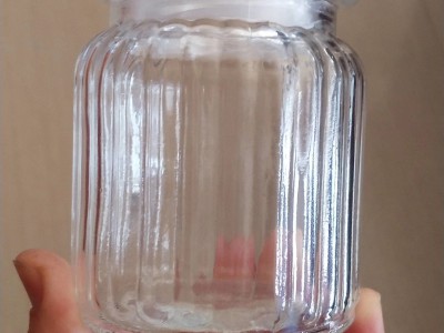 徐州生产200ml竖条玻璃储物罐,糖果玻璃罐生产厂家