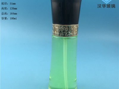 厂家直销100ml黑盖玻璃乳液瓶,徐州化妆品玻璃瓶生产厂家