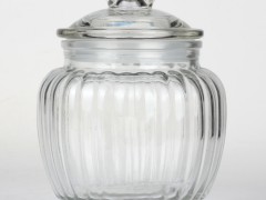 厂家直销玻璃竖条储物罐,玻璃密封罐生产厂家