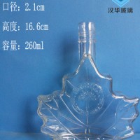 徐州生产250ml枫叶玻璃工艺酒瓶出口高档酒瓶生产商