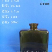 热销300ml喷涂香薰玻璃瓶长方形无火香薰玻璃瓶