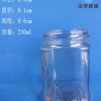 徐州生产230ml方形蜂蜜玻璃瓶
