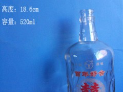 500ml烤花玻璃酒瓶生产厂家