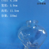 300ml心形许愿玻璃瓶工艺玻璃瓶批发