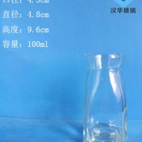 厂家直销100ml方底酸奶玻璃瓶布丁玻璃瓶批发