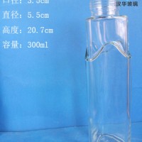 热销300ml三角形果汁玻璃瓶徐州玻璃饮料瓶批发