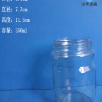 热销350ml黄桃罐头玻璃瓶,徐州玻璃罐头瓶批发