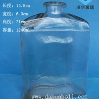 徐州1200ml长方形玻璃酒瓶,大容量玻璃酒瓶批发