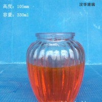 热销330ml竖条玻璃储物罐密封玻璃罐生产厂家