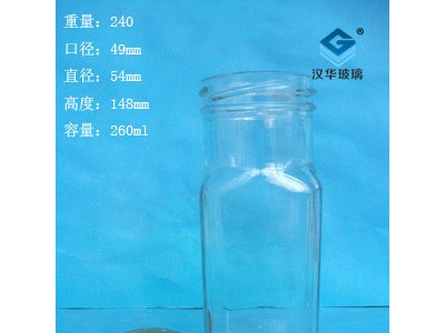 热销250ml方形玻璃果汁瓶,订制各种玻璃饮料瓶
