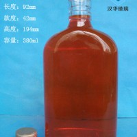 380ml扁保健酒玻璃瓶生产厂家
