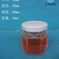 40ml六棱蜂蜜玻璃瓶酱菜玻璃瓶生产厂家