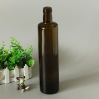 徐州生产750ml圆形茶色玻璃橄榄油瓶