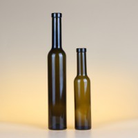厂家直销375ml红酒玻璃瓶墨绿色葡萄酒玻璃瓶