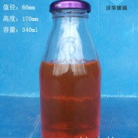 340ml玻璃饮料瓶果汁瓶批发