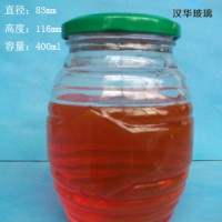 热销400ml螺纹蜂蜜玻璃瓶批发价格
