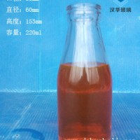 厂家直销220ml透明玻璃牛奶瓶酸奶玻璃瓶