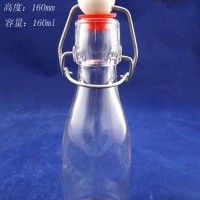 厂家直销150ml透明玻璃卡扣瓶酵素瓶价格