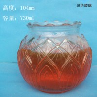 徐州生产700ml工艺莲花玻璃烛台