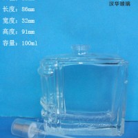 100ml透明玻璃长方形香水瓶批发