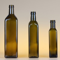 厂家直销500ml方形茶色玻璃橄榄油瓶